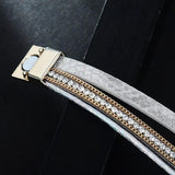 Braided Leather Bracelets Multi-Layer Women Stone Charm Wrap