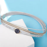 Braided Leather Bracelets Multi-Layer Women Stone Charm Wrap