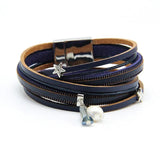 Punk Leather Bracelet Charms Bangle Vintage Jewelry