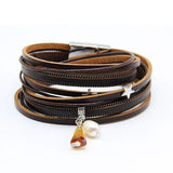 Punk Leather Bracelet Charms Bangle Vintage Jewelry