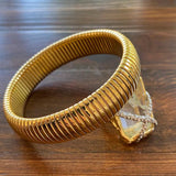 Wide Spring Bangles Stainless Steel Bold Thick Bangles