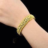 24K Bracelet 12MM Strap Bracelet for Women & Men's Jewelry