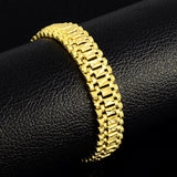24K Bracelet 12MM Strap Bracelet for Women & Men's Jewelry