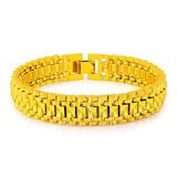 24K Bracelet 12MM Strap Bracelet for Women & Men's Jewelry