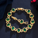 Yellow Cubic Zirconia Tennis Chain Bracelet for Women Party Wedding
