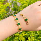 Yellow Cubic Zirconia Tennis Chain Bracelet for Women Party Wedding