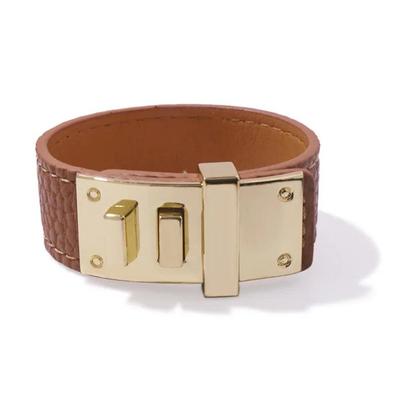 21mm Leather Punk Bracelet Men & Women Accessories