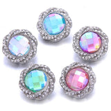 10pcs Butterfly Snap Buttons Rhinestone Jewelry for 18mm Charm Snaps Bracelet