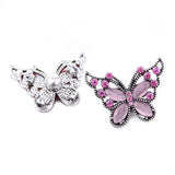 10pcs Butterfly Snap Buttons Rhinestone Jewelry for 18mm Charm Snaps Bracelet