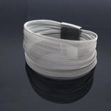 Wide Silver Mesh Bracelet for Women