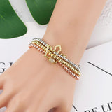 Crown Heart Lock Charms Beads Bracelet for Women