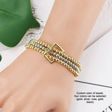 Crown Heart Lock Charms Beads Bracelet for Women