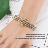Crown Heart Lock Charms Beads Bracelet for Women