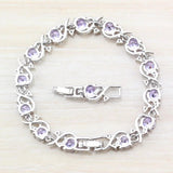 Purple Crystal Silver Bracelet Health Jewelry for Women