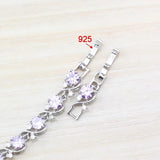 Purple Crystal Silver Bracelet Health Jewelry for Women