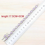 Purple Crystal Silver Bracelet Health Jewelry for Women