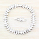 Princess Zircon Silver Jewelry Adjustable Chain Bracelet 21CM