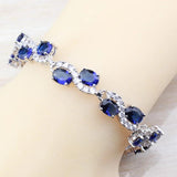 8-Color CZ Link Chain Bracelet Women Wedding Dress Costume