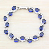 8-Color CZ Link Chain Bracelet Women Wedding Dress Costume