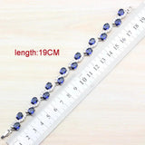 8-Color CZ Link Chain Bracelet Women Wedding Dress Costume