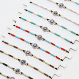 Colorful Beaded Eye Charm Bracelets Set for Women