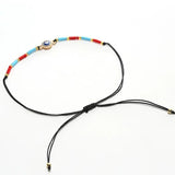 Colorful Beaded Eye Charm Bracelets Set for Women