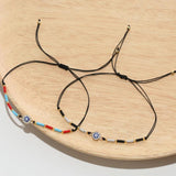 Colorful Beaded Eye Charm Bracelets Set for Women