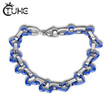 Ocean Ceramic Heart Bangle Bracelet for Women