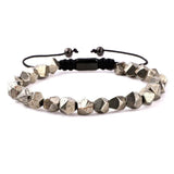 Pyrite Brown Tiger Eye Beaded Friendship Bracelet Men Jewelry