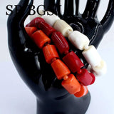 10-14mm 4mm Coral Bracelet 7.5-8inch