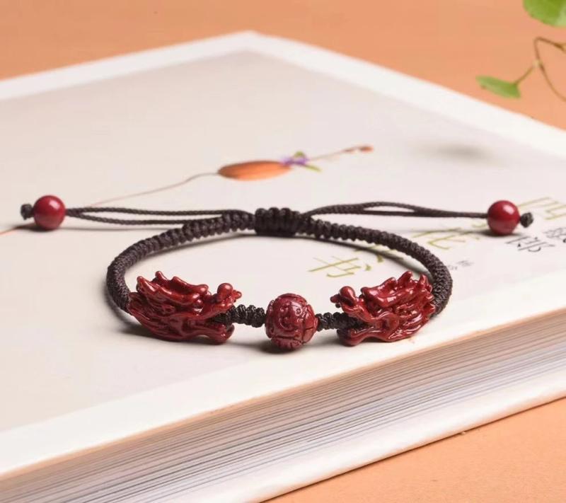 Purple Cinnabar Dragon Head Lucky Bracelet