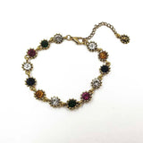 Rongho Vintage Crystal Bracelet Metal Lion Head Charms Rainbow Jewelry