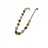 Rongho Vintage Crystal Bracelet Metal Lion Head Charms Rainbow Jewelry