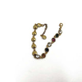 Rongho Vintage Crystal Bracelet Metal Lion Head Charms Rainbow Jewelry