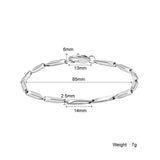 Stainless Steel Rhombic Link Bracelet for Women 2.5mm 4mm