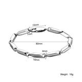 Stainless Steel Rhombic Link Bracelet for Women 2.5mm 4mm