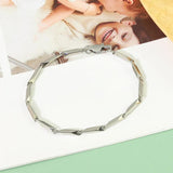 Stainless Steel Rhombic Link Bracelet for Women 2.5mm 4mm