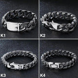 Hip Pop Mens Cuban Link Chain Bracelet Stainless Steel Vintage