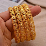 24k 4pcs/Lot Dubai Wedding Bangles For Women Ethiopian Jewelry Indian Bracelets