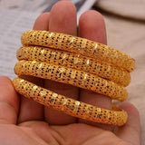24k 4pcs/Lot Dubai Wedding Bangles For Women Ethiopian Jewelry Indian Bracelets