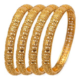 24k 4pcs/Lot Dubai Wedding Bangles For Women Ethiopian Jewelry Indian Bracelets
