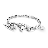 925 Silver Heart Knot Chain Bracelet Birthday Gift