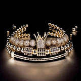 3pcs/Set Zircon Hip Hop Bracelets Men CZ Charm Braided Pulseira