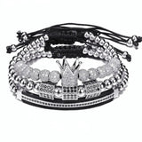 3pcs/Set Zircon Hip Hop Bracelets Men CZ Charm Braided Pulseira