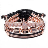 3pcs/Set Zircon Hip Hop Bracelets Men CZ Charm Braided Pulseira