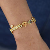 Colorful Lucky Eye Flower Animals Charm Chain Bracelets Bangle for Women