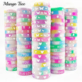 50Pcs/Lot Multicolor Silicone Night Glow Luminous Bracelets For Women Men