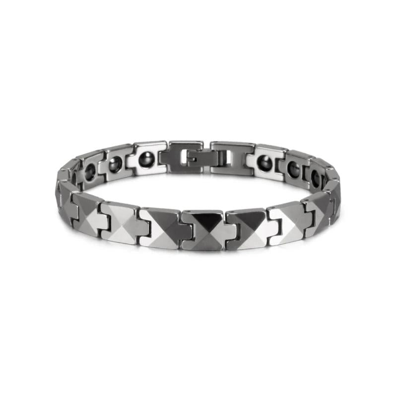 Tungsten Bracelet Men Magnetic Hematite Rose Chain Link