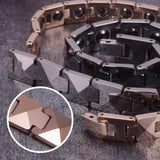 Tungsten Bracelet Men Magnetic Hematite Rose Chain Link