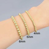 10Pcs Dainty Plated Ball Beaded Elastic Bracelets